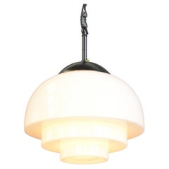 Mithras Opaline Glass Pendant Light by August Walter & Sohne