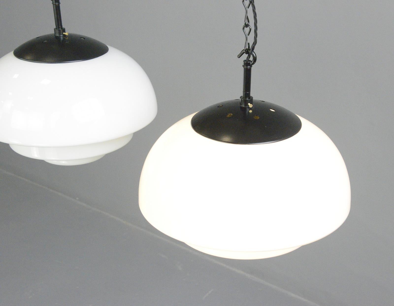 Mithras Opaline Glass Pendant Lights by August Walter & Sohne 1