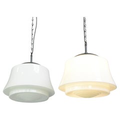 Mithras Opaline Glass Pendant Lights by August Walter & Sohne