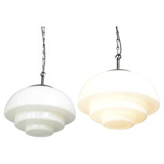 Mithras Opaline Glass Pendant Lights by August Walter & Sohne