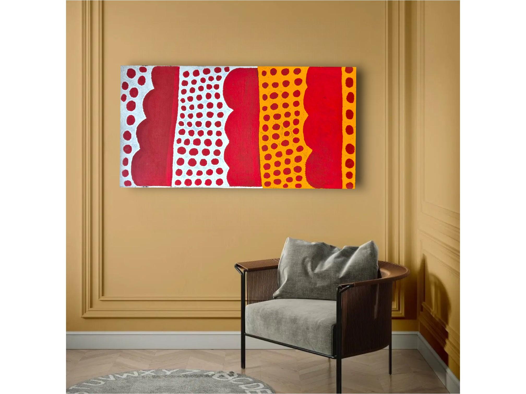 Mitjili Napurrula, My Dreaming, Acryl auf Leinwand, 1996 (Handbemalt) im Angebot