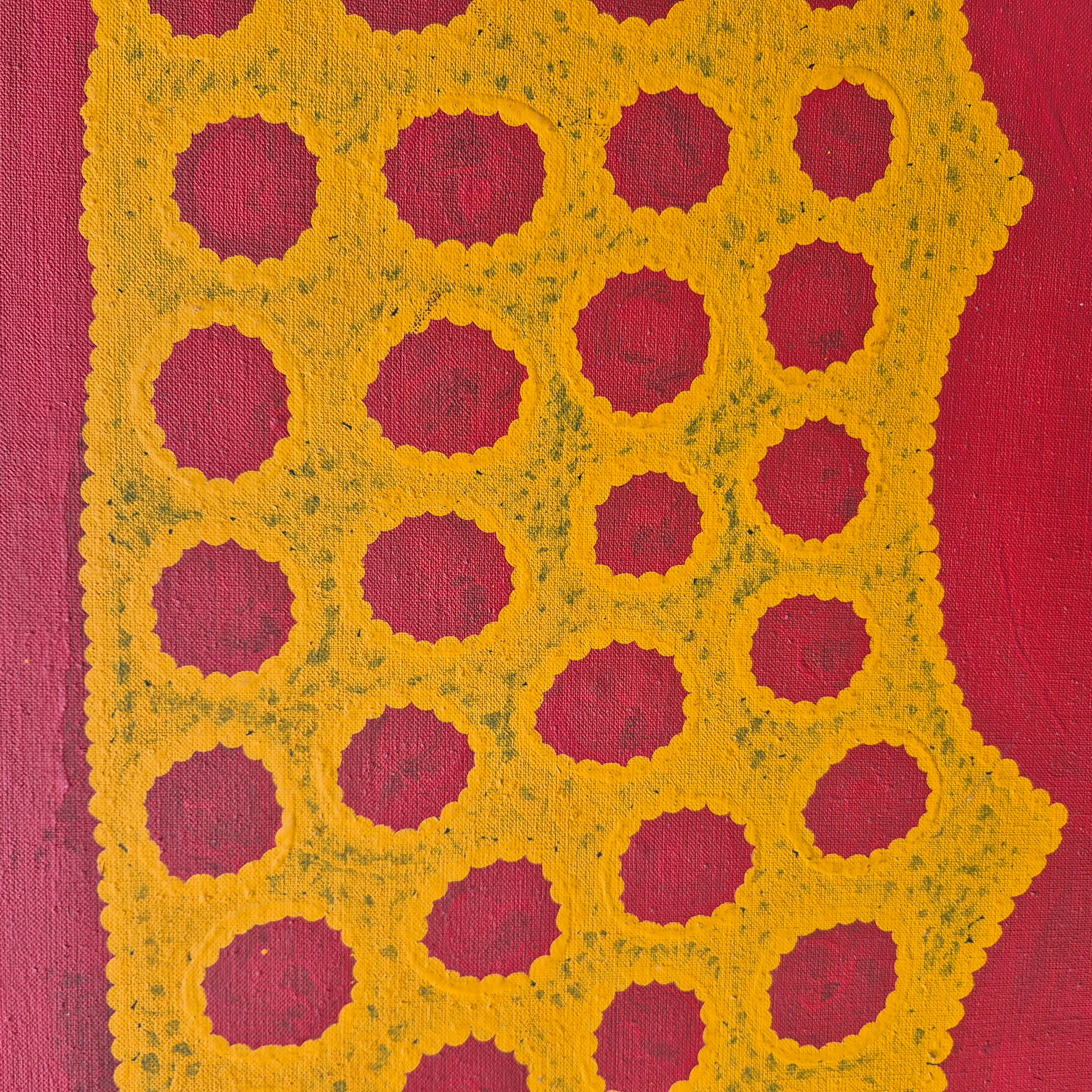 Mitjili Napurrula, My Dreaming, Acryl auf Leinwand, 1996 im Zustand „Gut“ im Angebot in NICE, FR