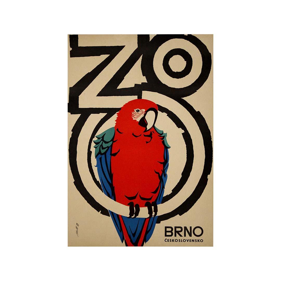 1969 original poster created for the Brno Zoo in former Czechoslovakia For Sale 2