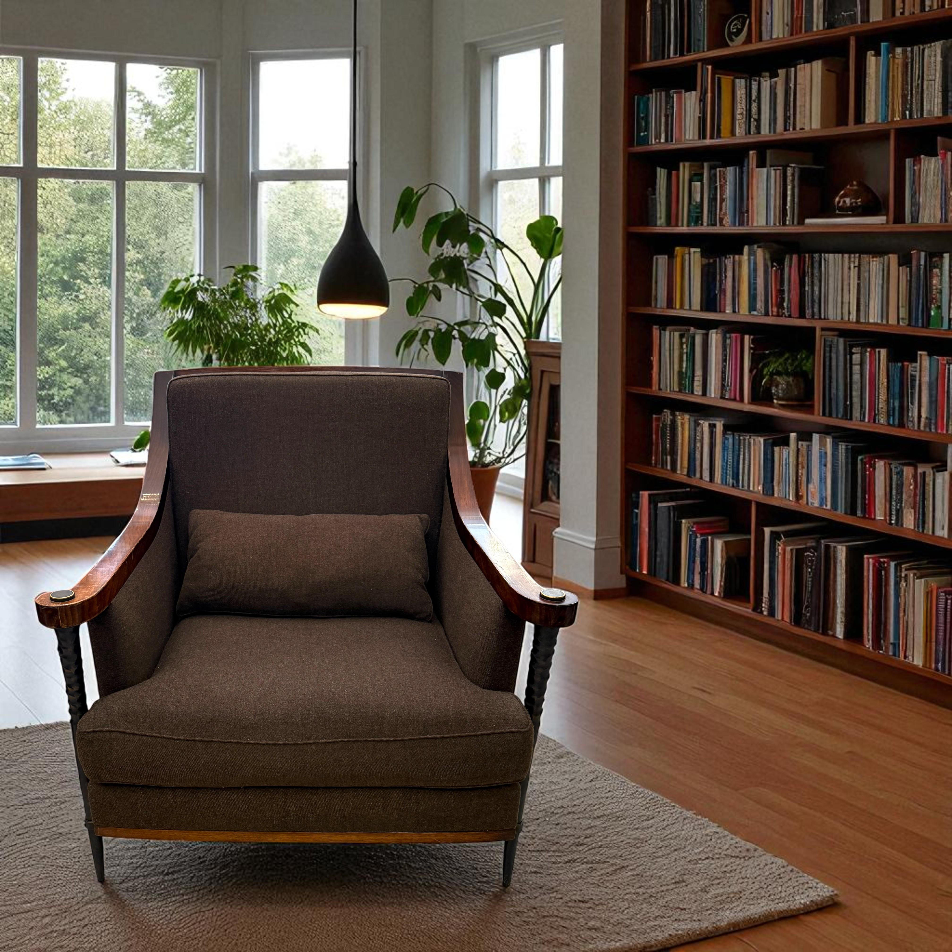 Mid-Century moderno Sedia Mito di Philip Nimmo in legno e bronzo, 21° secolo in vendita