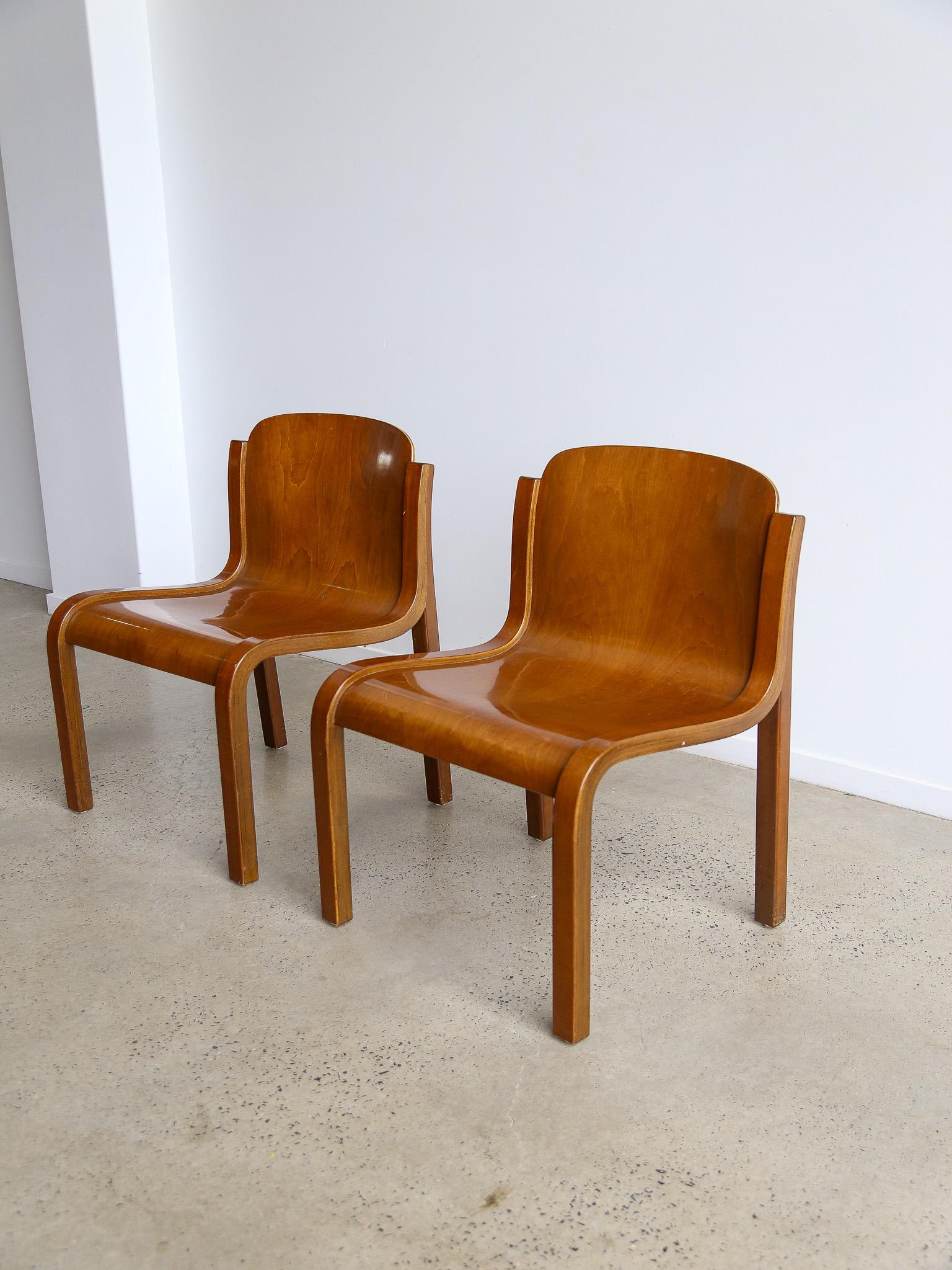 Mid-20th Century Mito Chairs by Carlo Bartoli for Tisettanta Set of Four For Sale