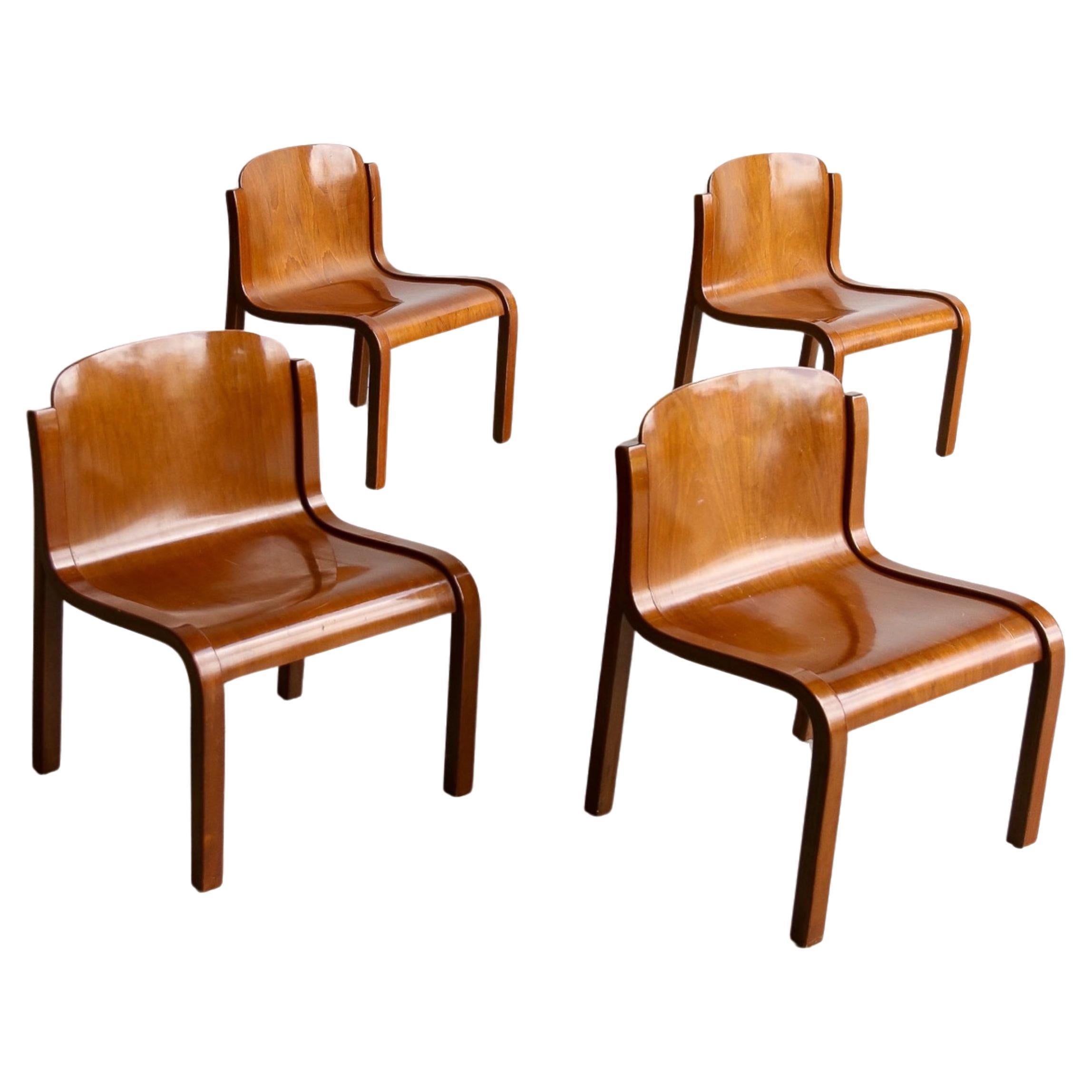 Mito Chairs by Carlo Bartoli for Tisettanta Set of Four