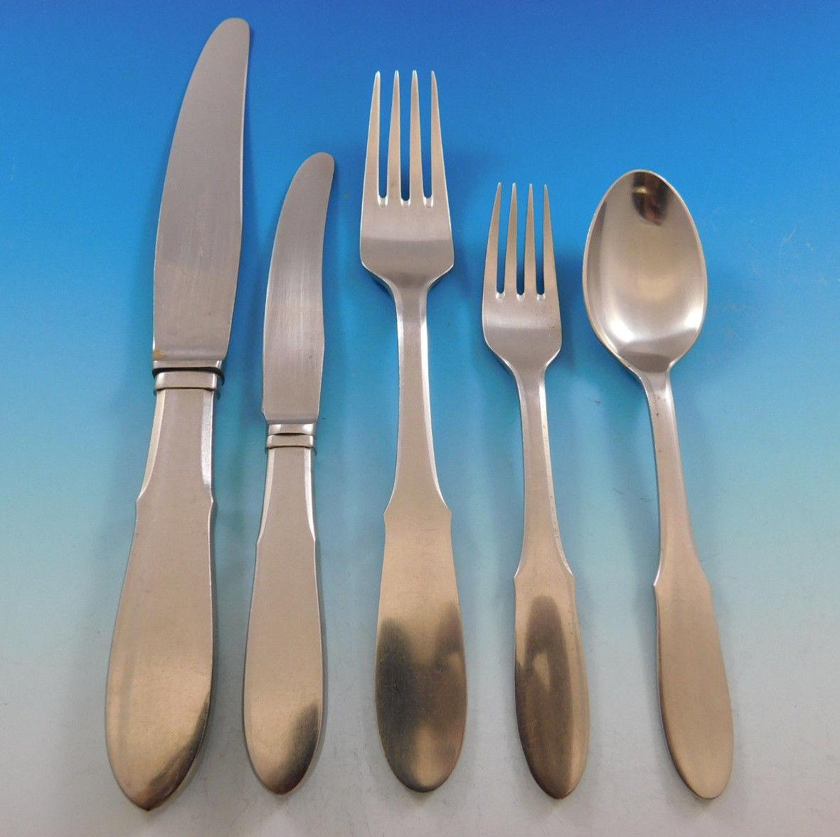 Mitra Matte by George Jensen estate stainless steel flatware set for six - 34 pieces. 

This set includes: 

Six knives, 9