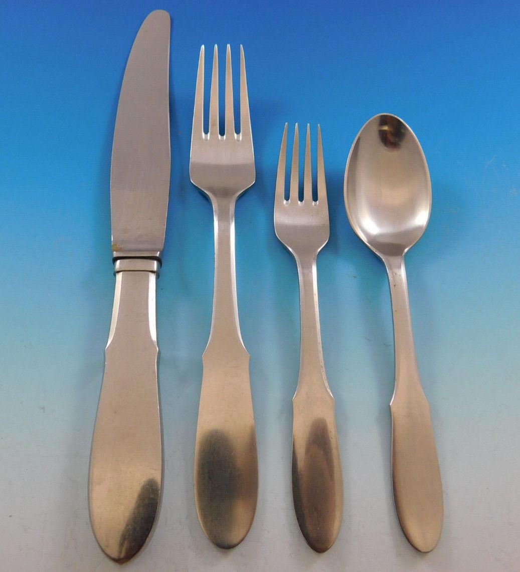 Mitra Matte von Georg Jensen, Edelstahl-Besteckset für 6 Personen, Nachlass (Skandinavische Moderne)