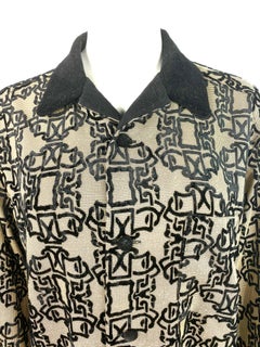 Mitsuhiro Matsuda Nicole Camisa de manga larga de cuadros negros y marrones Talla M