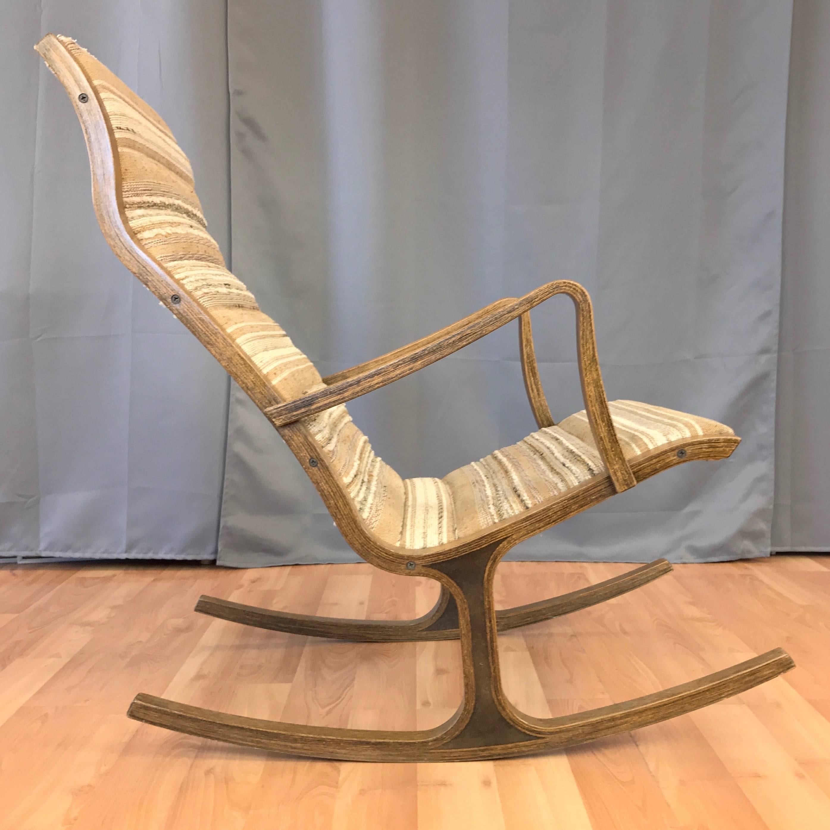 Mid-Century Modern Mitsumasa Sugasawa for Tendo Mokko “Heron” Rocker