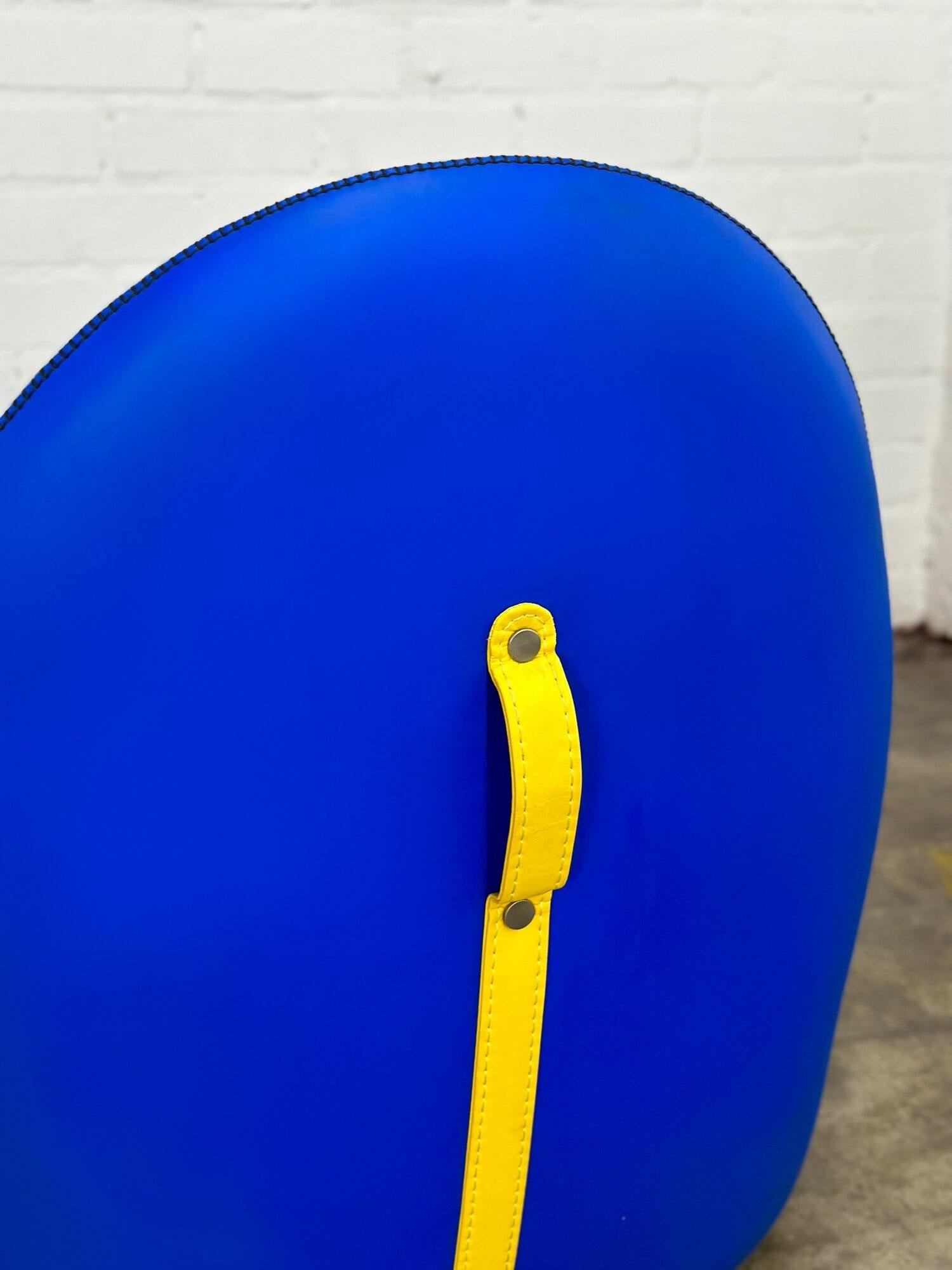 Mitt Lounge Chairs in Blue with Yellow Accents by Claudia + Harry Washington, Be For Sale 3