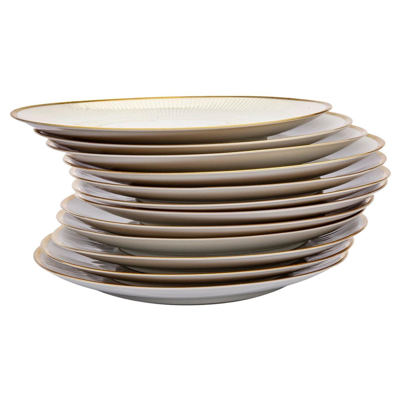 Gold rimmed top salad plates