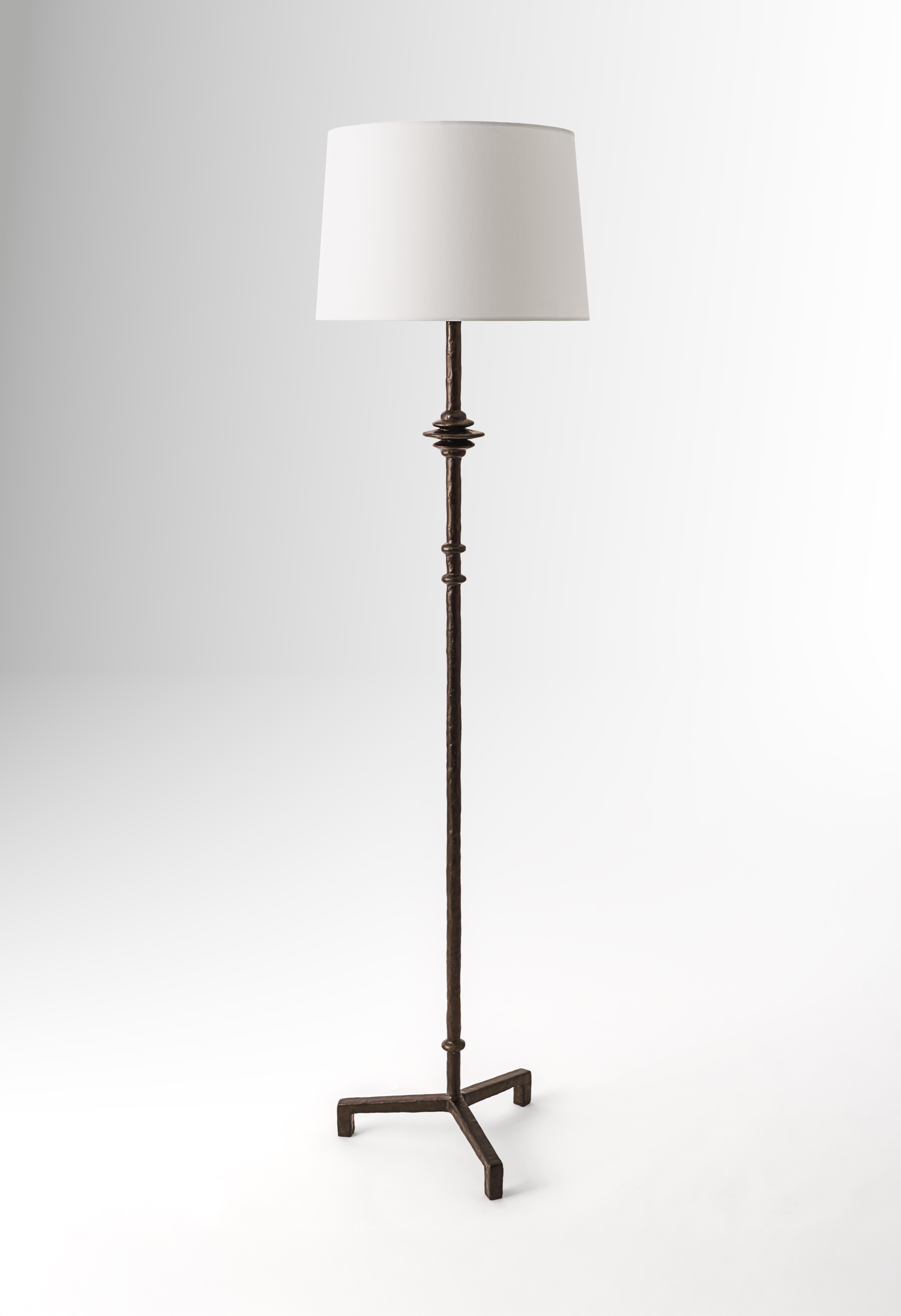 German Mittis Minimalist White Plaster Sculptural Floor Lamp by Benediko For Sale