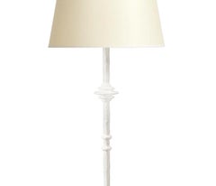 "Mittis" Sculptural Floor Lamp in White Plaster - Handcrafted, Minimalist