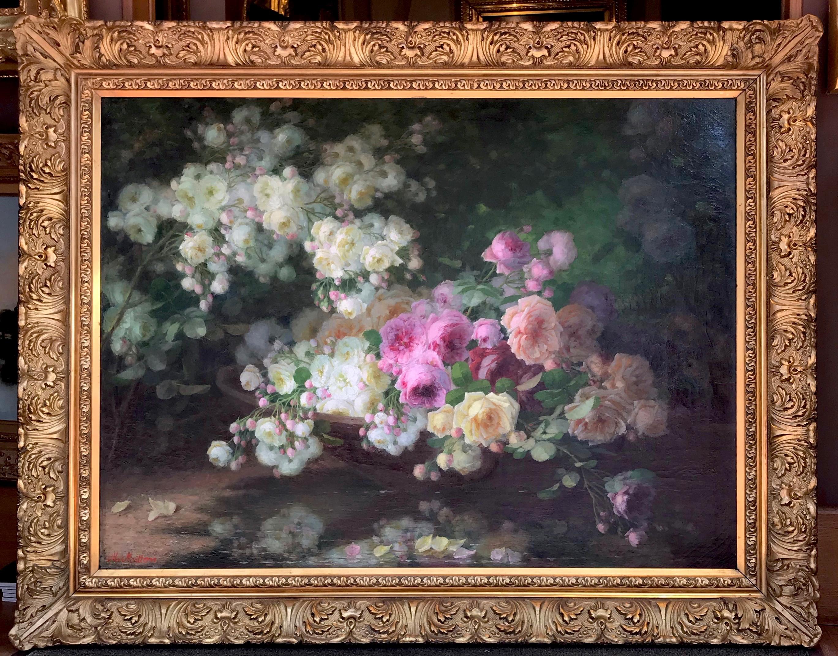 MITTON Mathilde Still-Life Painting - Roses Arrangement 