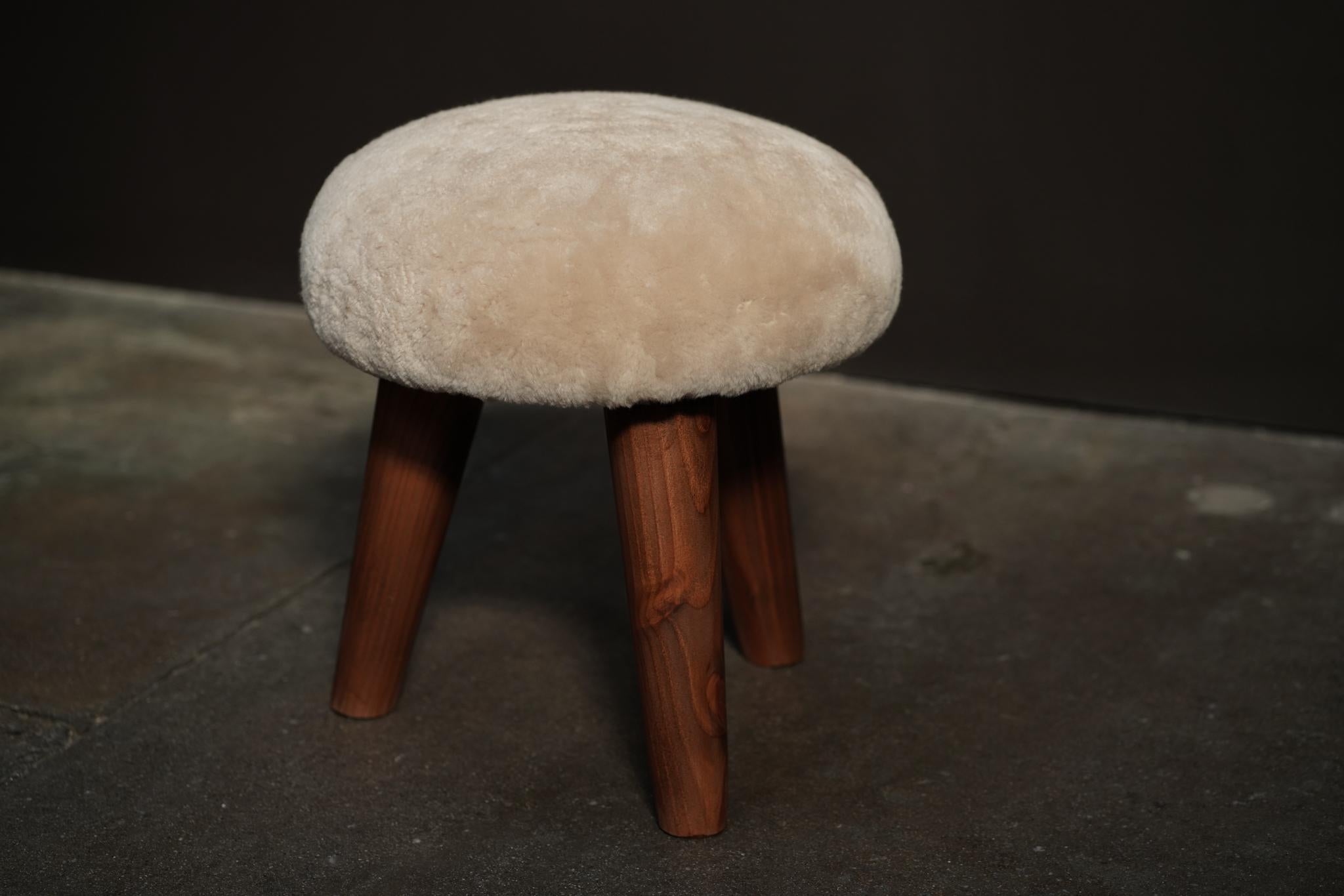 American Mittsu Shearling Stool, by Studio Balestra For Sale