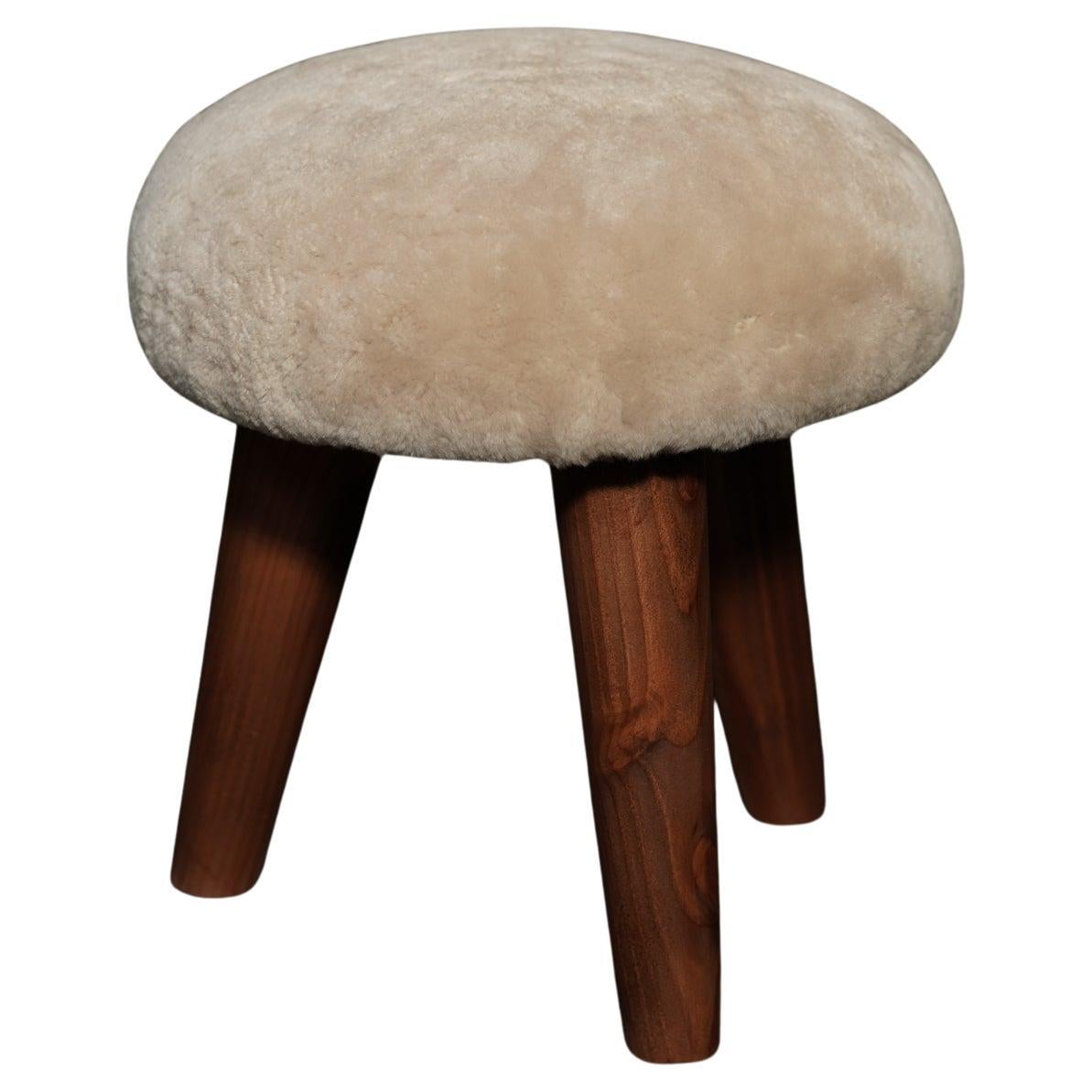 Mittsu Shearling Stool, by Studio Balestra For Sale