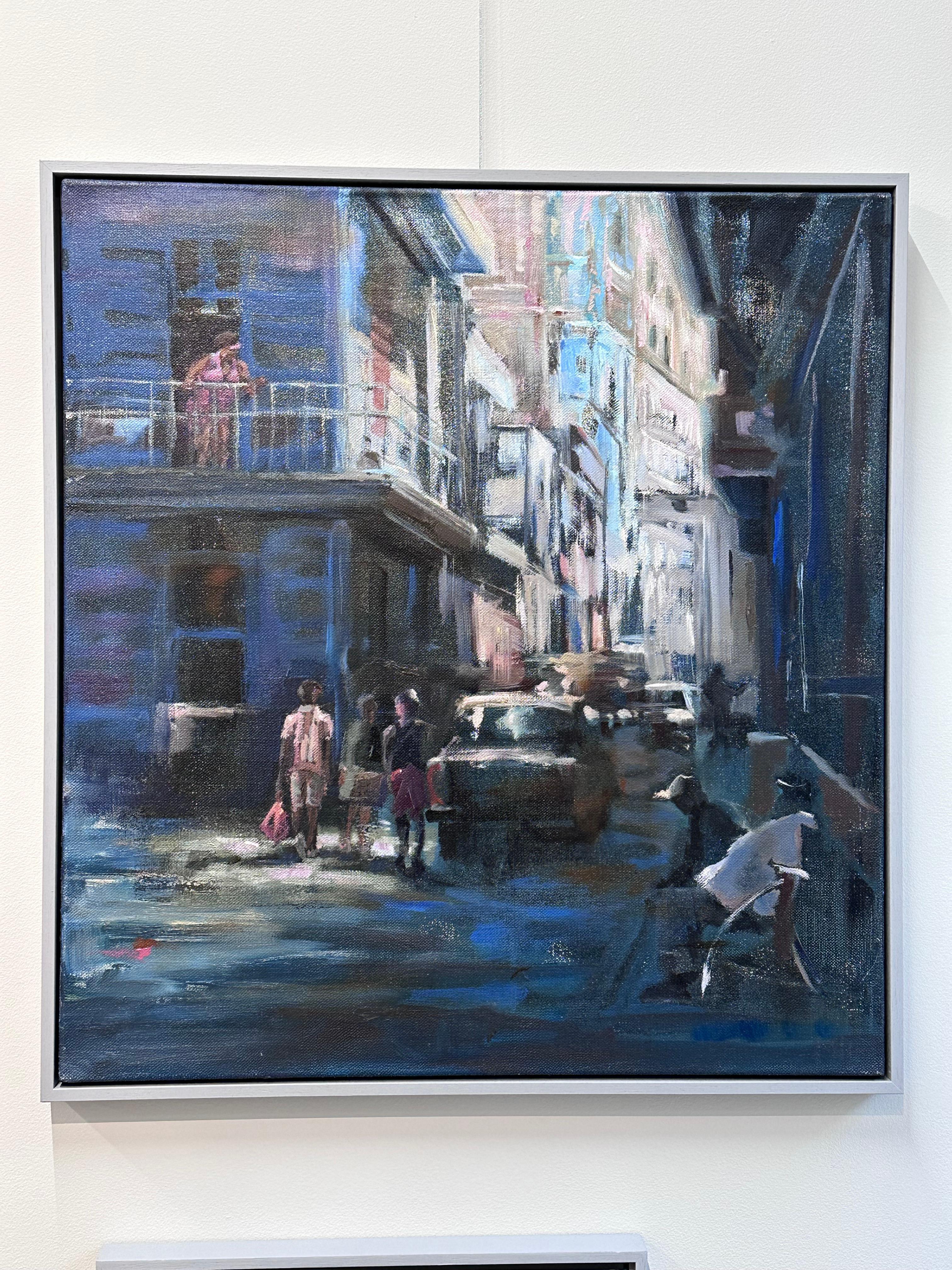 Cuban Street- 21st Century Contemporary Painting, of a group of people playing For Sale 2