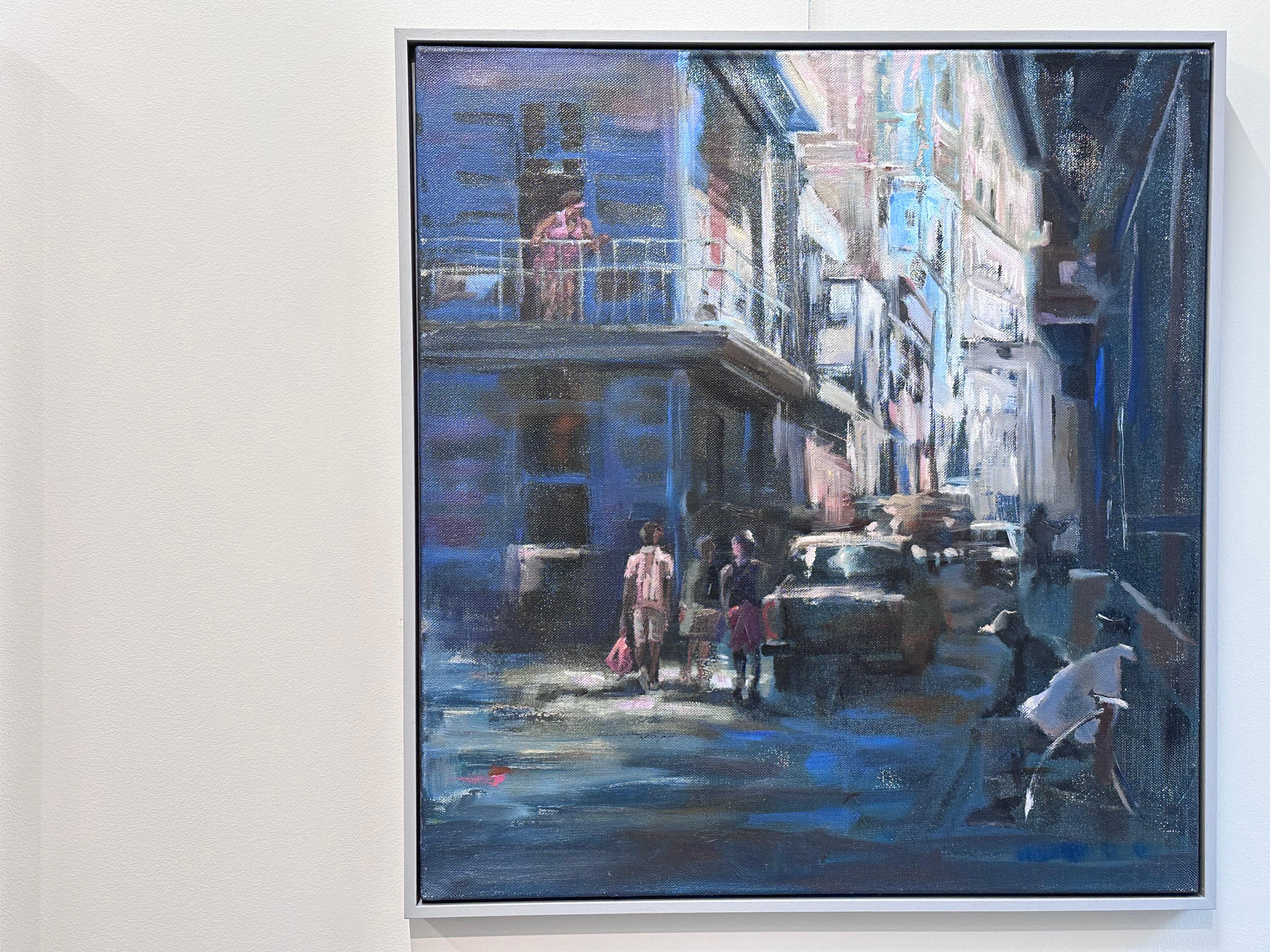 Cuban Street- 21st Century Contemporary Painting, of a group of people playing For Sale 3