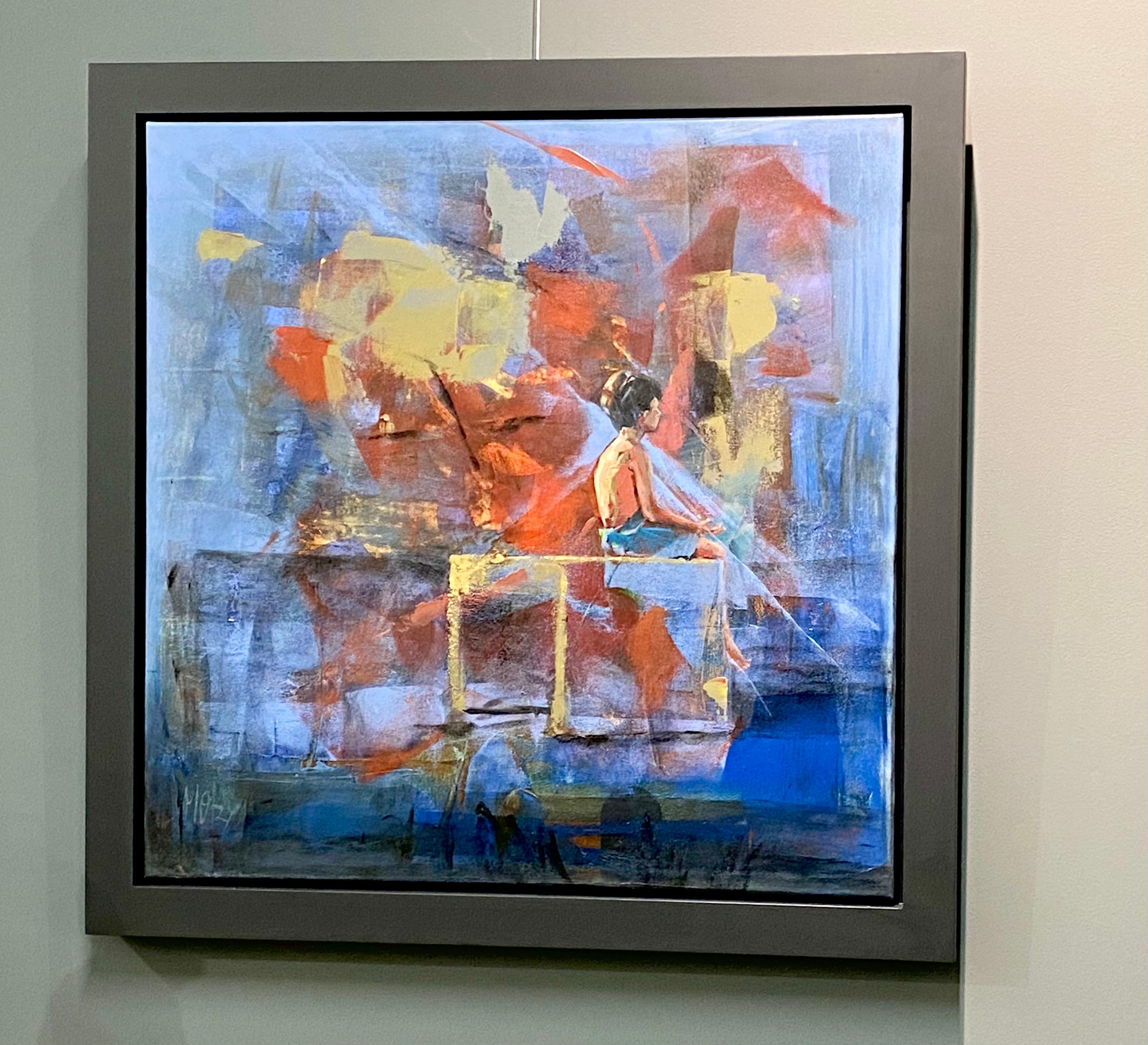 El meditador - Pintura contemporánea del siglo XXI de un niño meditando - Painting de Mitzy Renooy