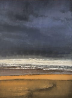 Timeless- 21st Century Contemporary abstrakte Malerei eines Strandes 