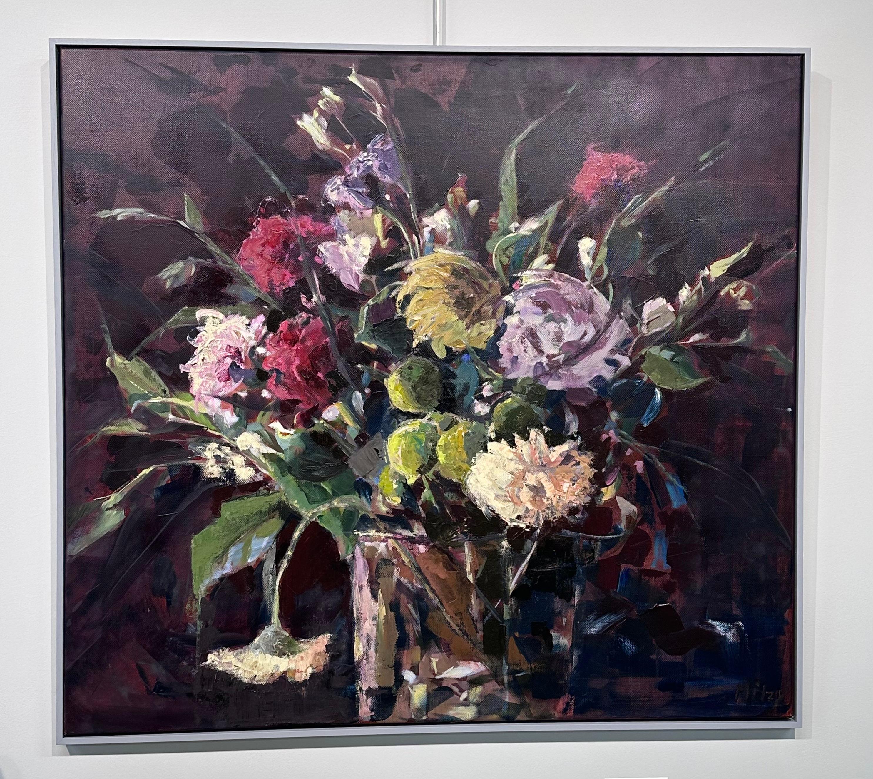 Wild Flowers- 21st Century Contemporary Painting, of a bouquet with flowers For Sale 1