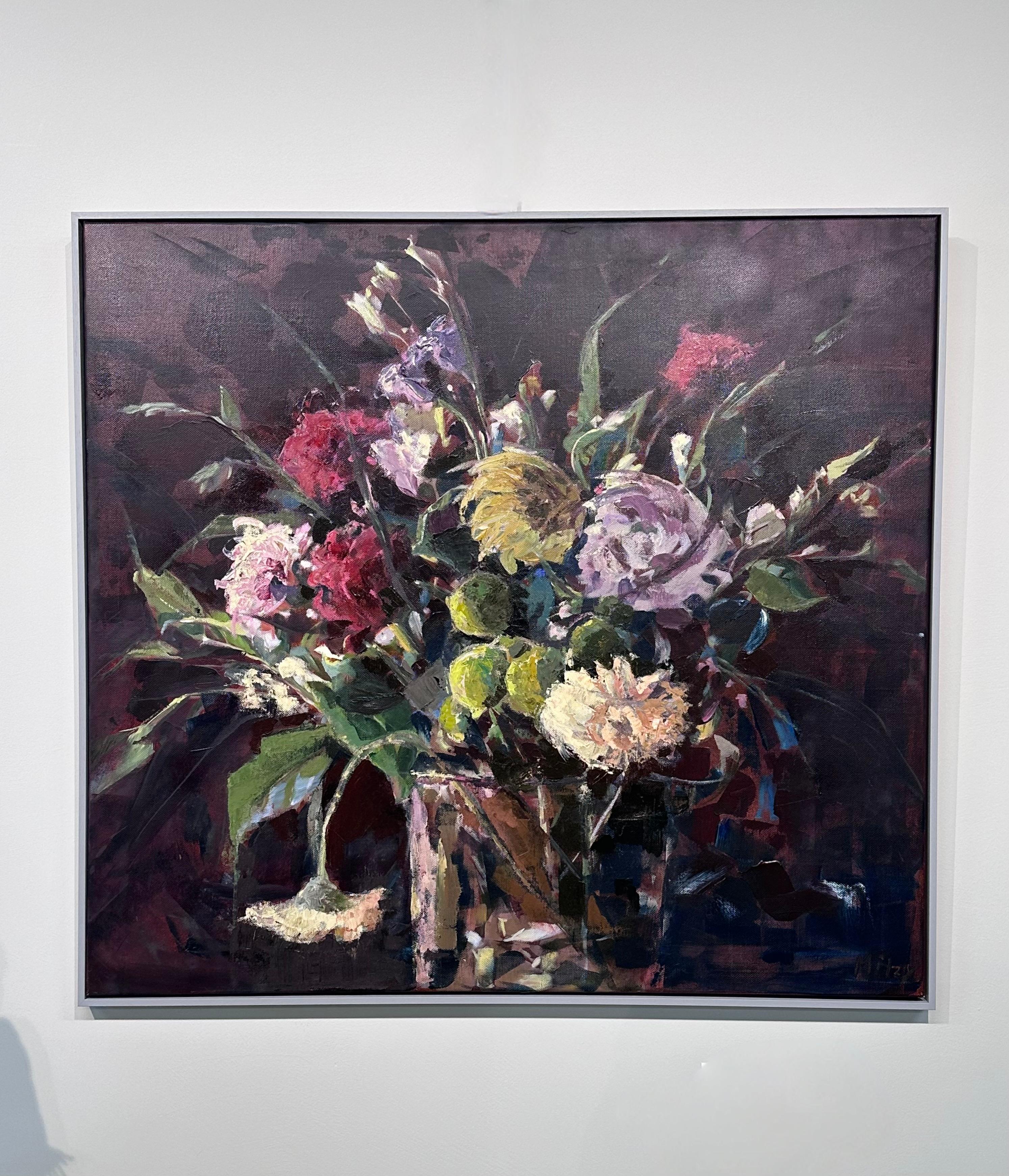 Wild Flowers- 21st Century Contemporary Painting, of a bouquet with flowers For Sale 2