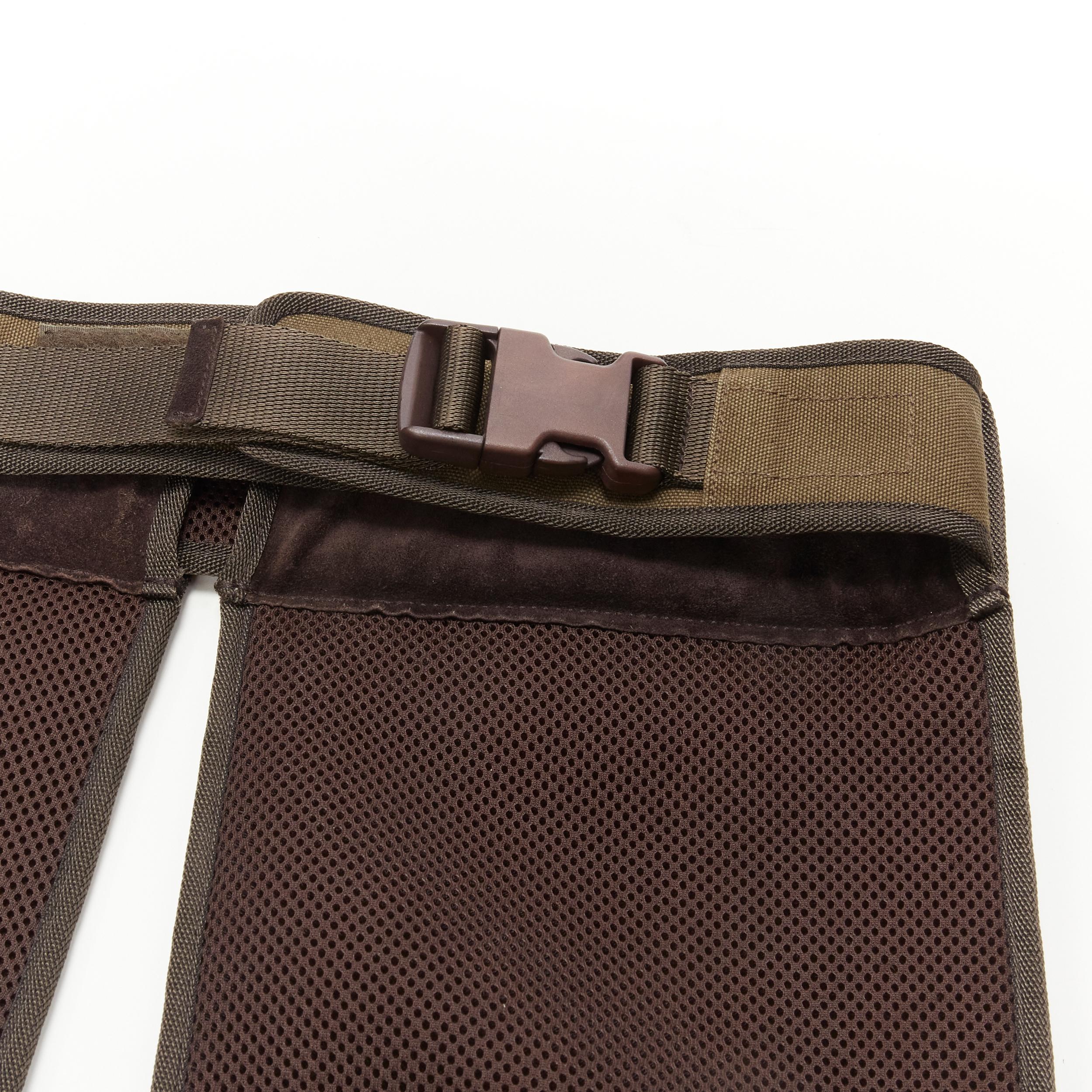 Black MIU MIU 1999 Runway brown suede leather logo emboss waist belt bag