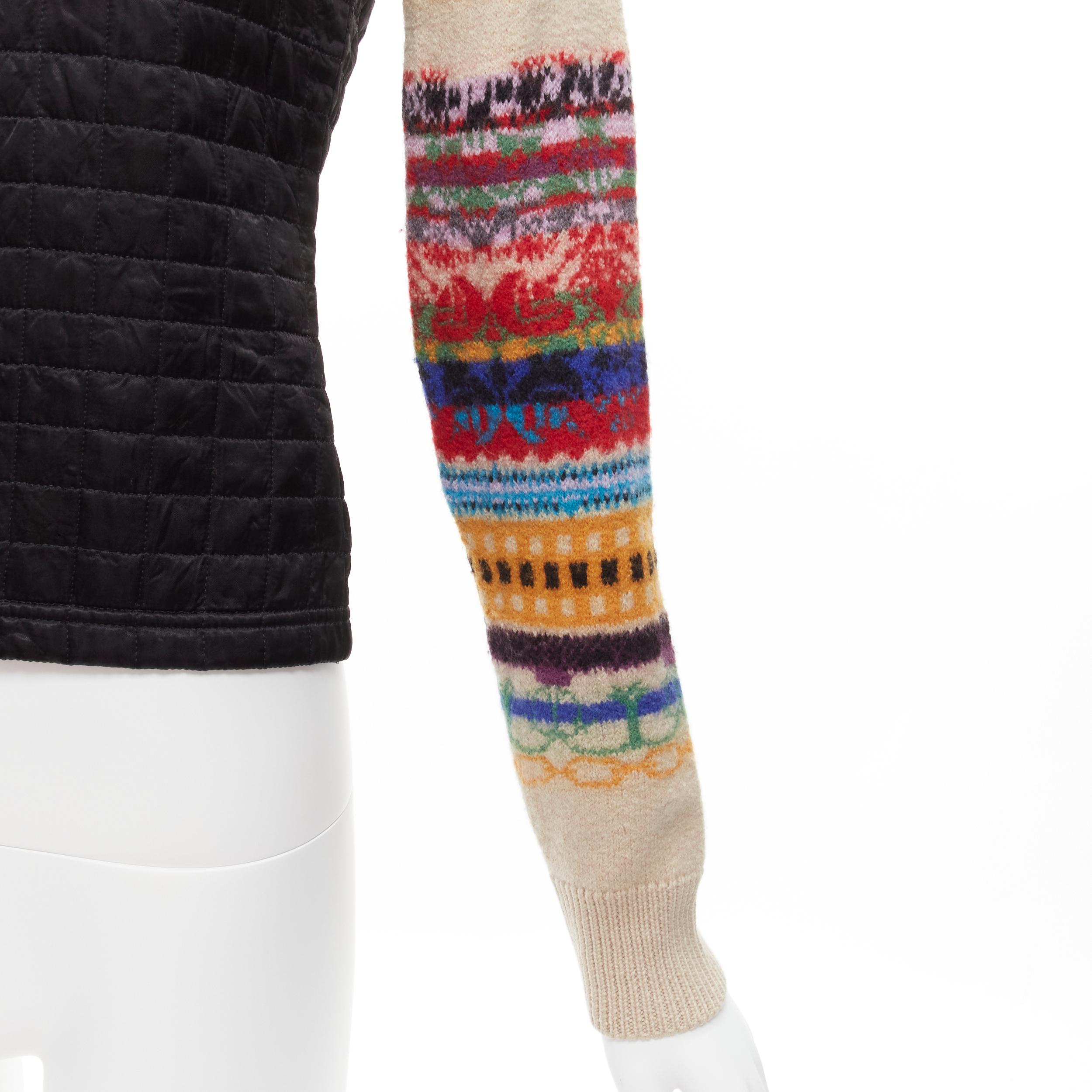MIU MIU 2001 Vintage Runway wool logo abstract print quilted jacket IT40 S 3