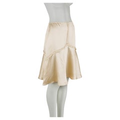 Miu Miu 2007 Jupe en soie ivoire à panneaux et coutures apparentes IT40