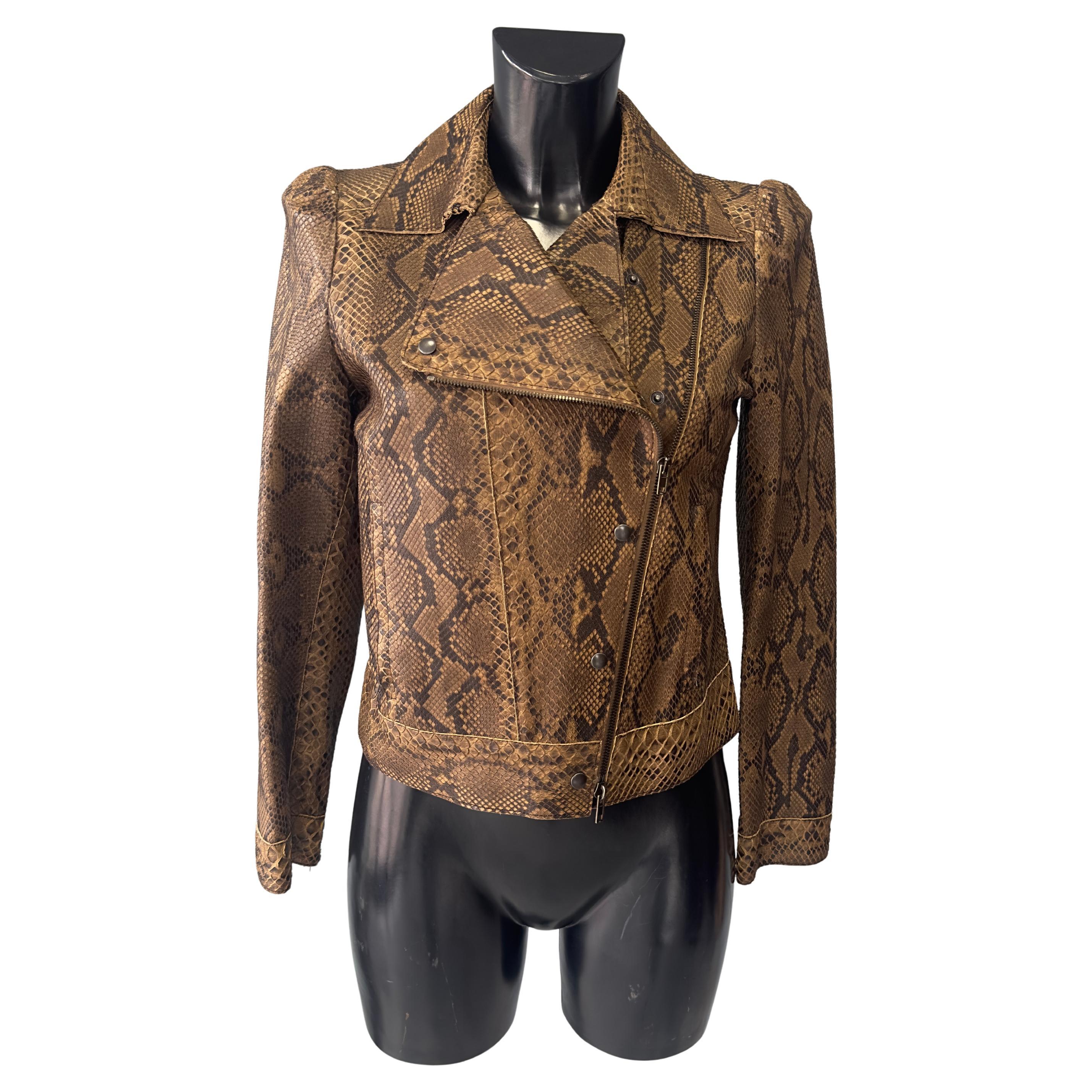 Miu Miu 2008 Numbered Biker Jacket in Genuine Python - Rare Edition