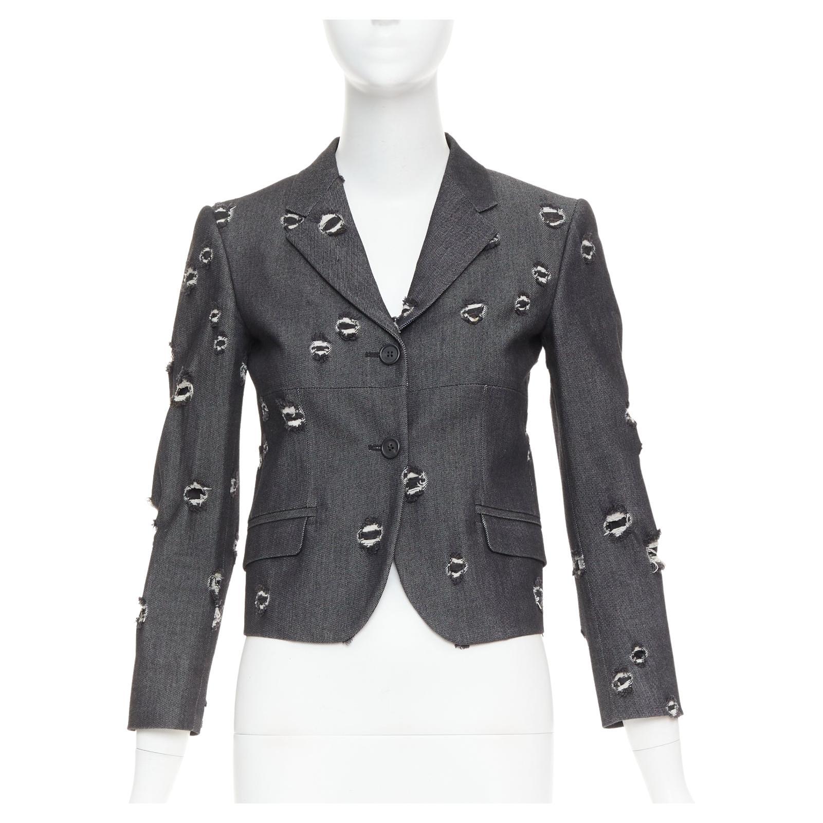 MIU MIU 2009 Distressed Cropped Blazer Jacket IT38