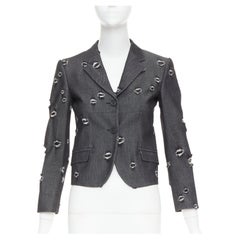 MIU MIU 2009 Distressed Cropped Blazer Jacket IT38