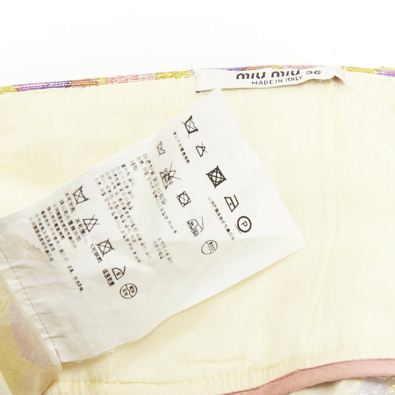 MIU MIU 2009 robe en jacquard abstrait en soie et laine mélangées IT36 XXS en vente 3