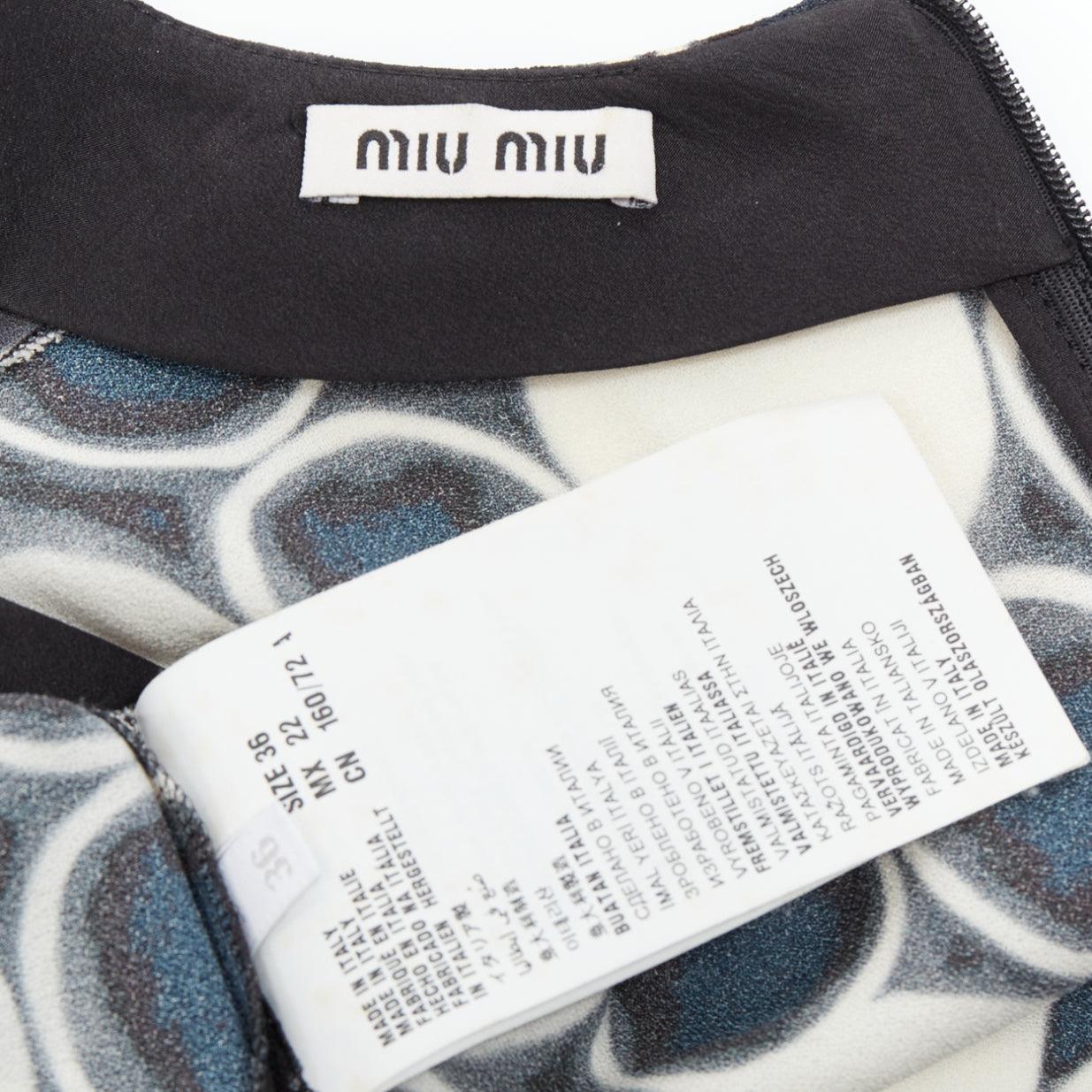MIU MIU 2012 black white blue circle print sleeveless tank top IT36 XXS For Sale 3