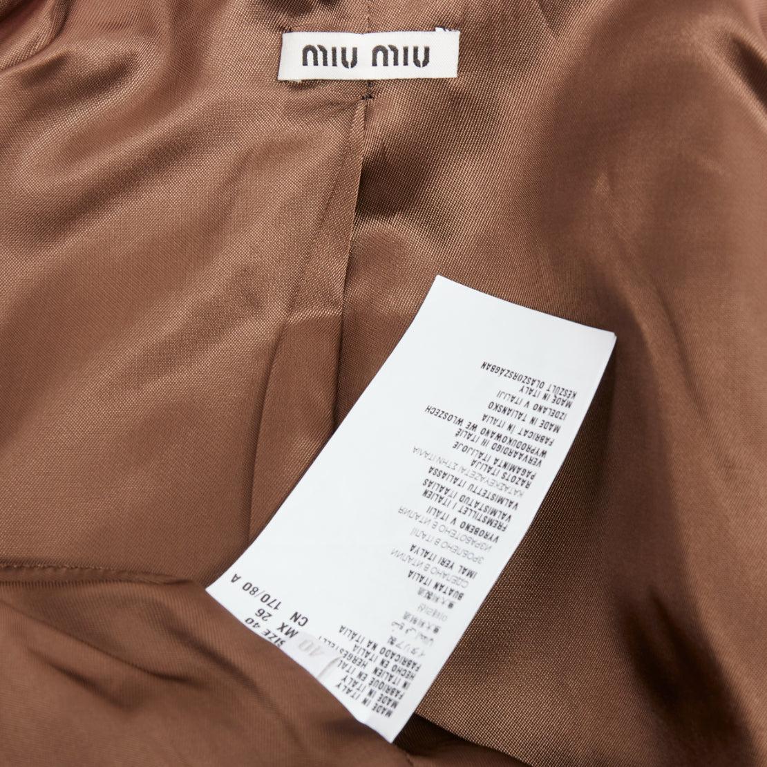 MIU MIU 2012 rot braun Schurwolle Mischung floral Brokat Ernte Blazer IT40 S im Angebot 4