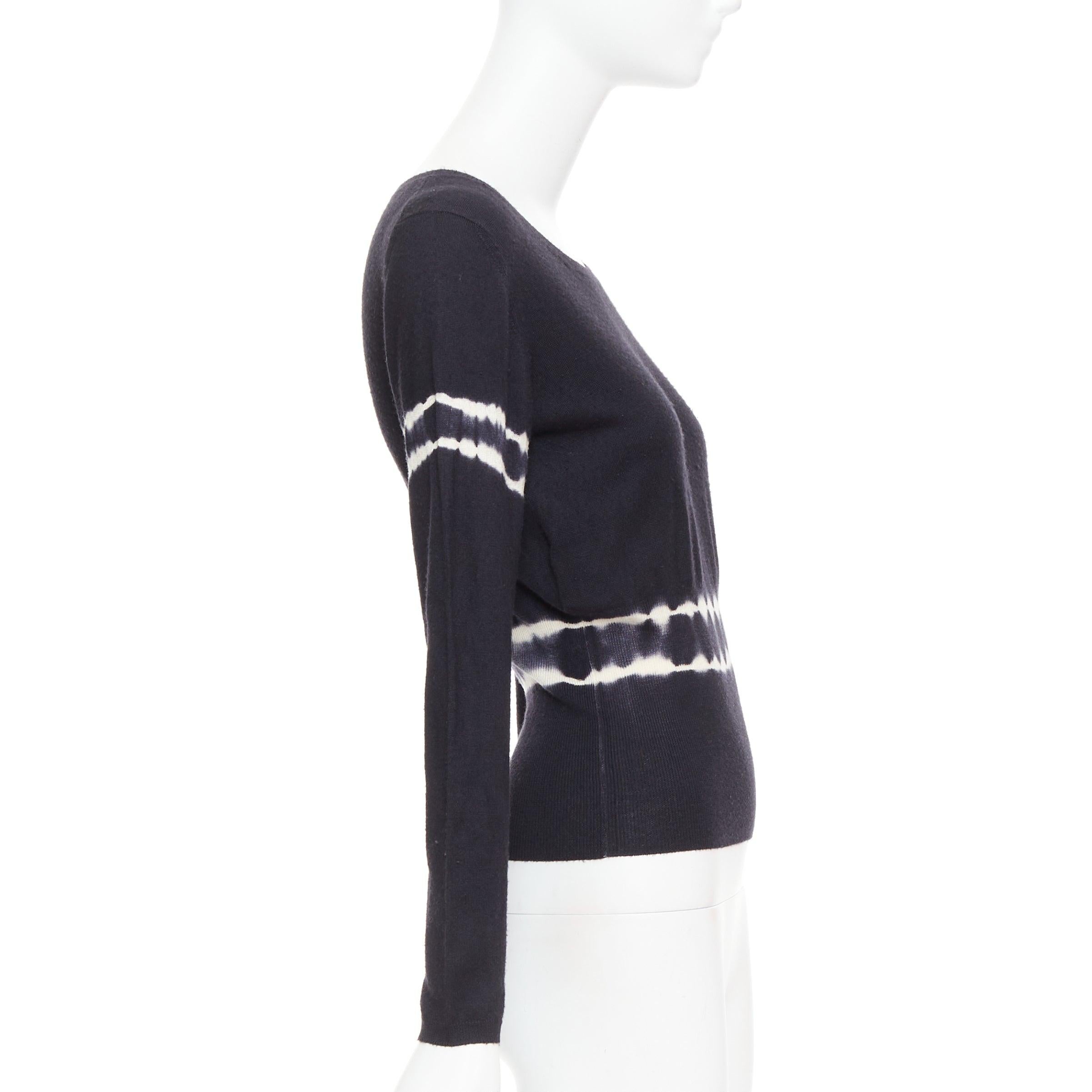 MIU MIU 2013 black cashmere silk tie dye cinched waist pullover sweater IT40 S In Good Condition For Sale In Hong Kong, NT