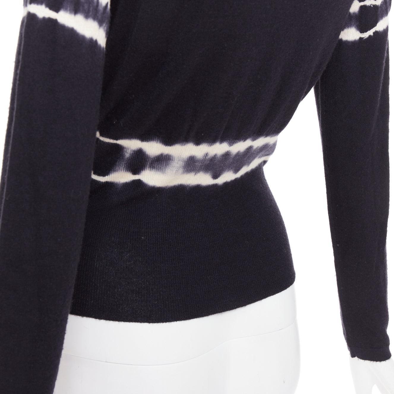 MIU MIU 2013 black cashmere silk tie dye cinched waist pullover sweater IT40 S For Sale 2