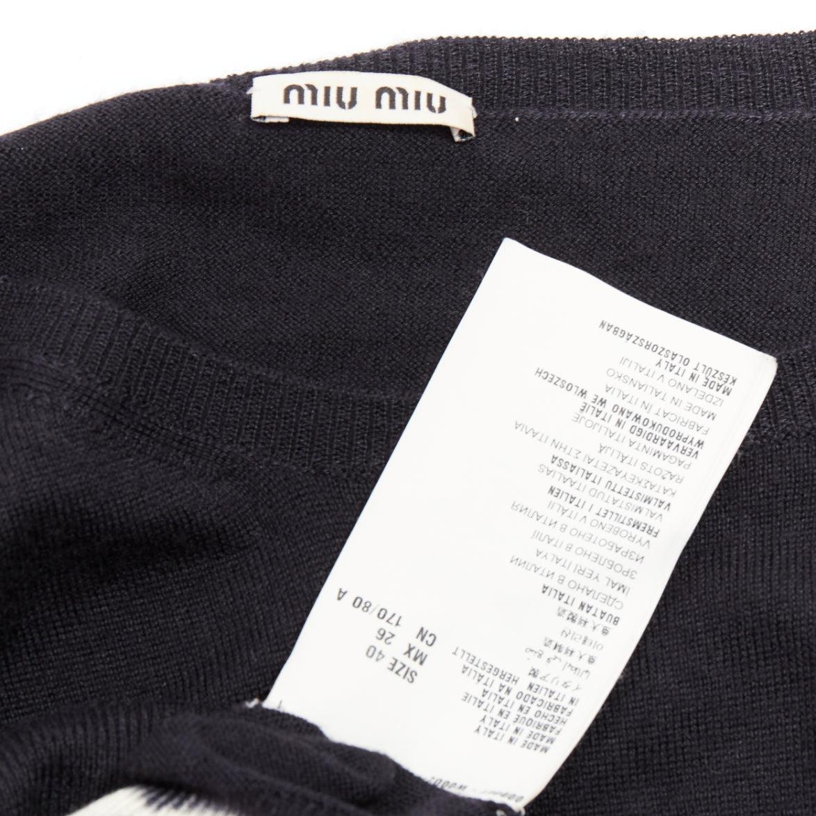MIU MIU 2013 black cashmere silk tie dye cinched waist pullover sweater IT40 S For Sale 3