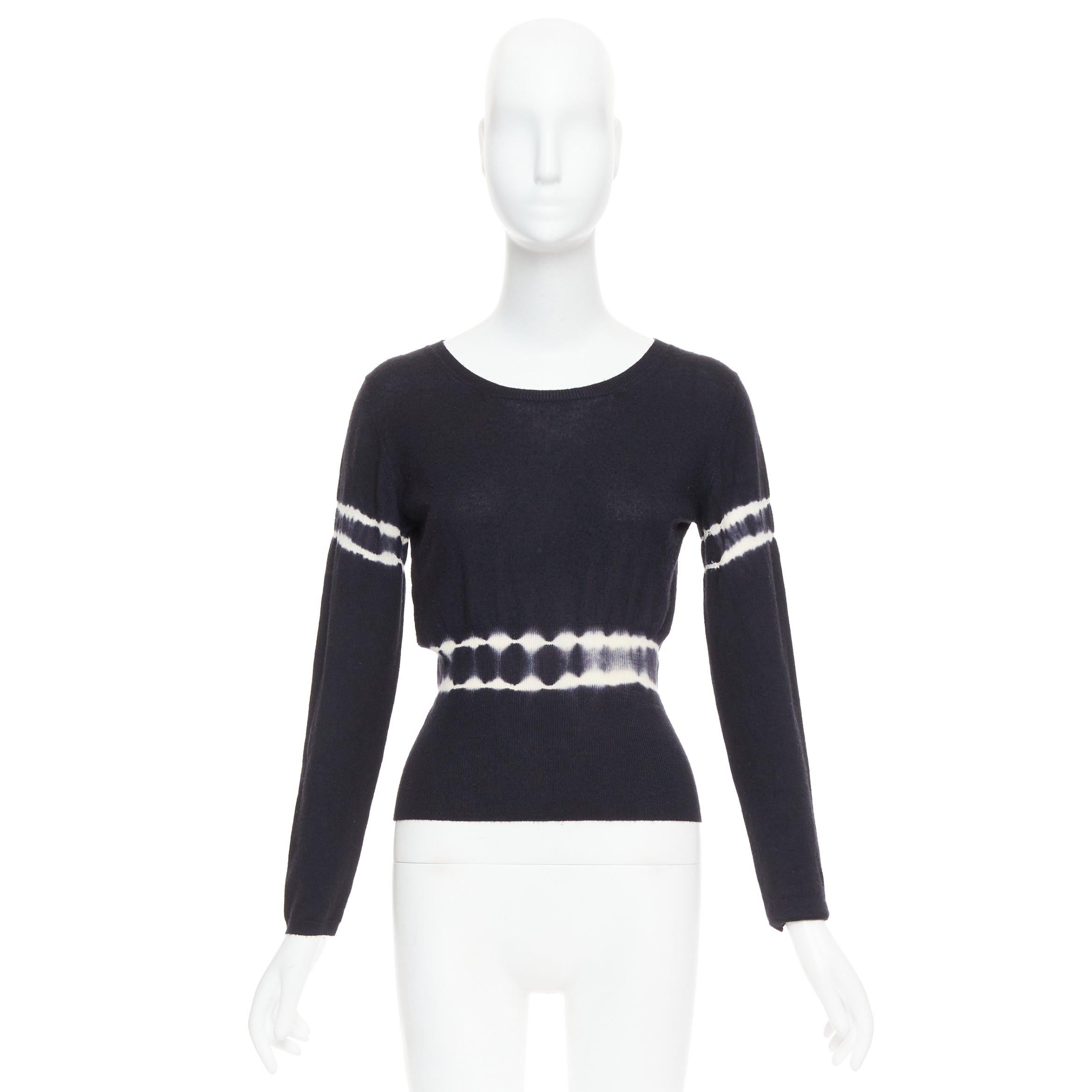 MIU MIU 2013 black cashmere silk tie dye cinched waist pullover sweater IT40 S For Sale 4