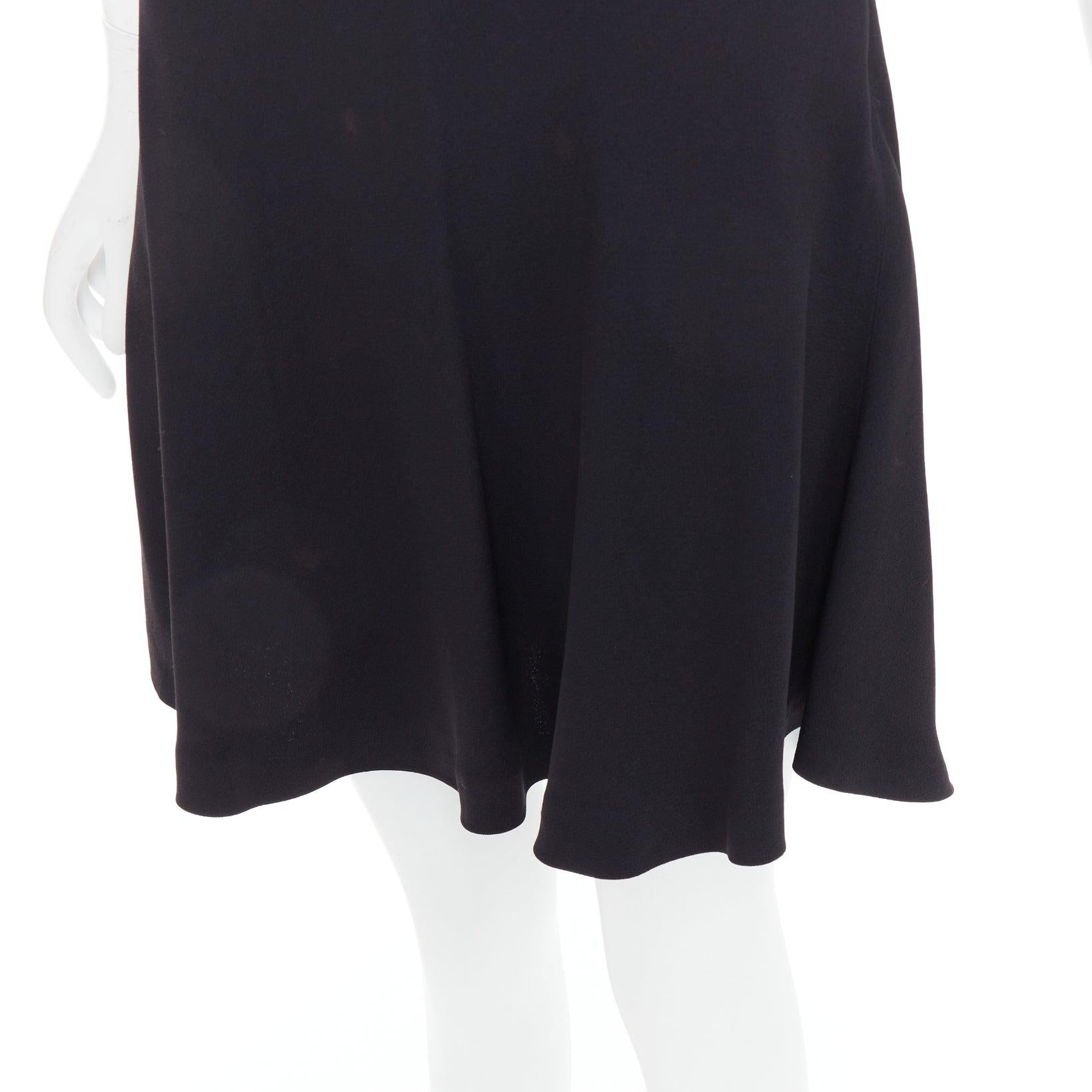 MIU MIU 2013 terciopelo negro cuello blanco mangas fruncidas vestido IT38 XS 2
