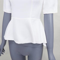 MIU MIU 2013 cream acetate blend peplum half sleeve top IT38 XS