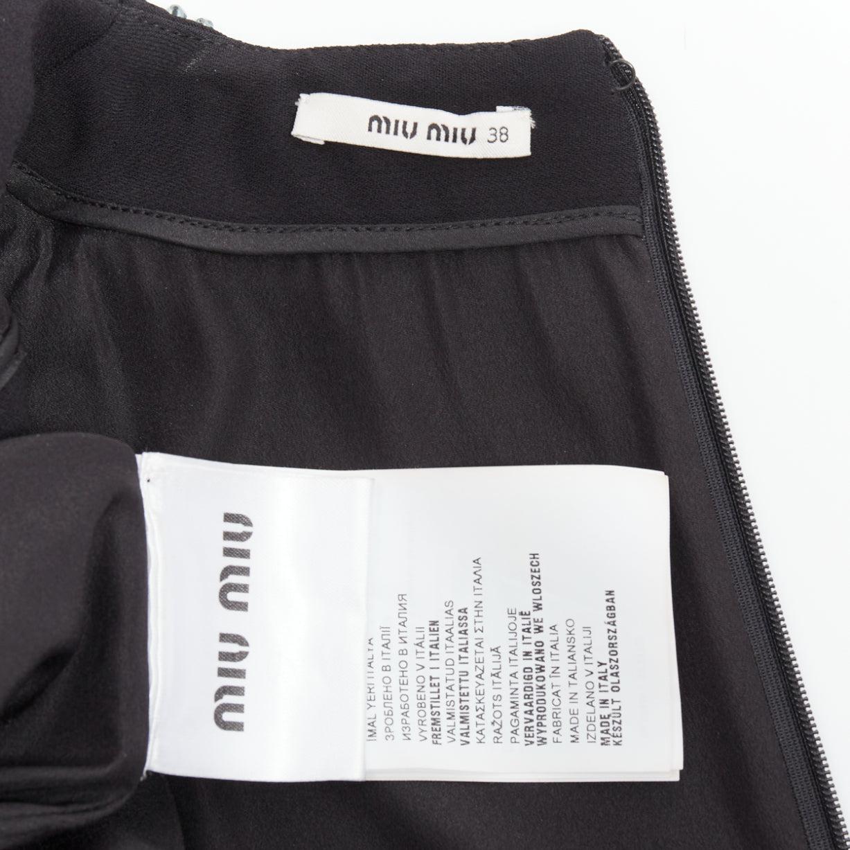 MIU MIU 2014 black blue clear rhinestone embellished shift dress IT38 XS For Sale 3