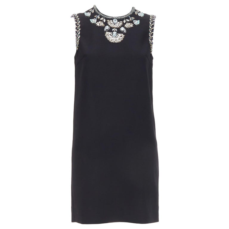 MIU MIU 2014 nero blu chiaro vestito a turni impreziosito da