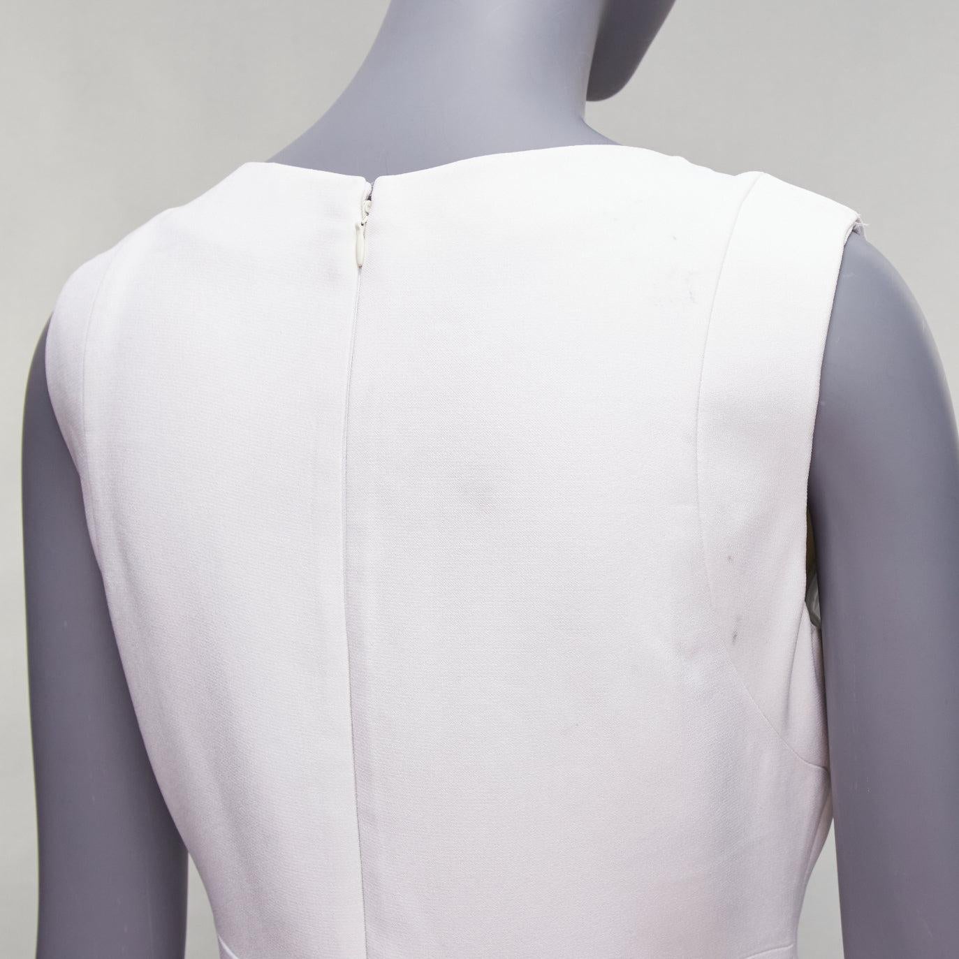 MIU MIU 2014 white viscose lace front front pleats shift dress IT42 M For Sale 3
