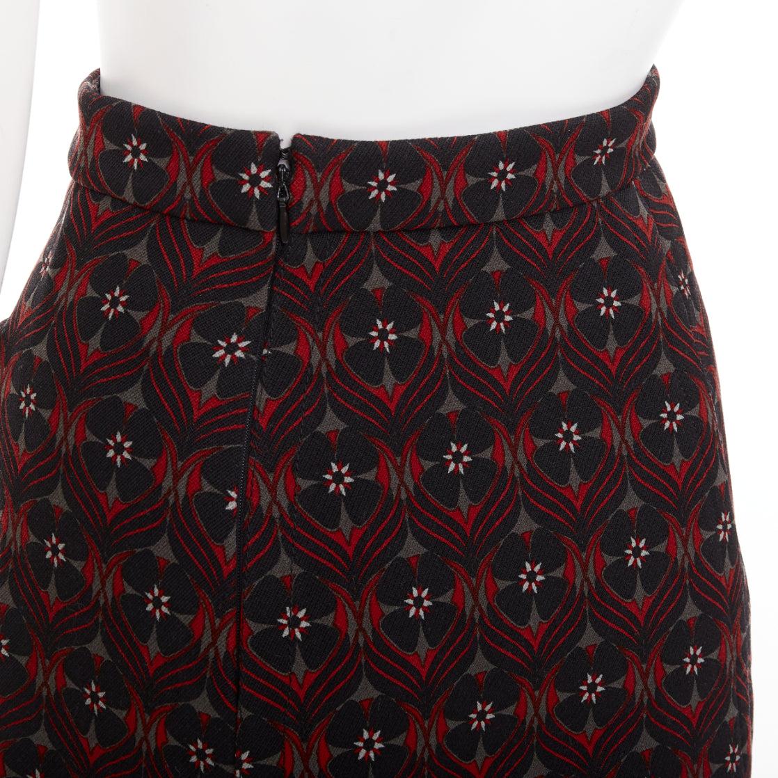 MIU MIU 2015 red khaki floral virgin wool vintage print pocketed A-line skirt IT36 XXS
Reference: TGAS/F00232
Brand: Miu Miu
Designer: Miuccia Prada
Collection: 2015
Material: Virgin Wool
Color: Red, Khaki
Pattern: Abstract
Closure: Zip
Lining: