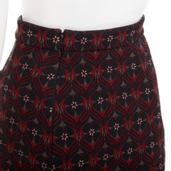 MIU MIU 2015 floral virgin wool vintage print pocketed A-line skirt IT36 XXS