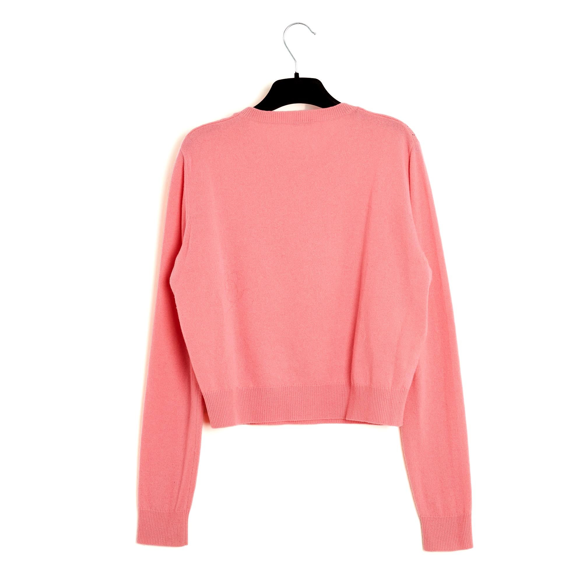 Pull Coeur Crop FR38 Hearts ajouré en cachemire rose GB10 US8 Miu 2015 Pour femmes en vente