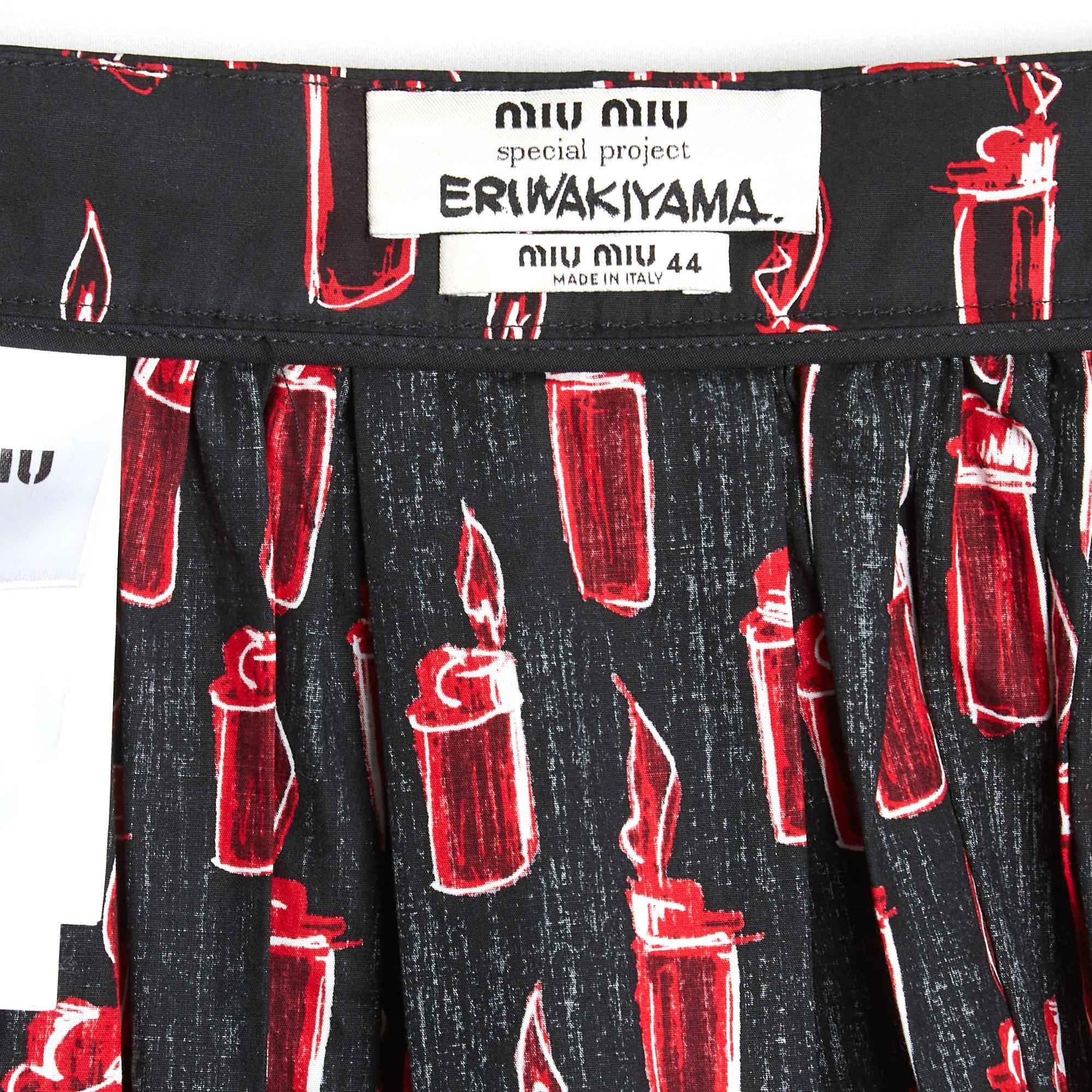 Miu Miu 2016 Eri Wakiyama Jup e bougies FR40 Black Candles Rock UK12 US10 (Schwarz) im Angebot