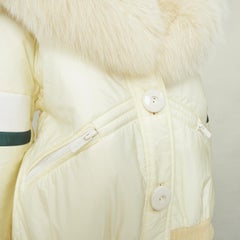 MIU MIU 2017 Runway oversized fur collar striped down puffer bomber jacket IT36